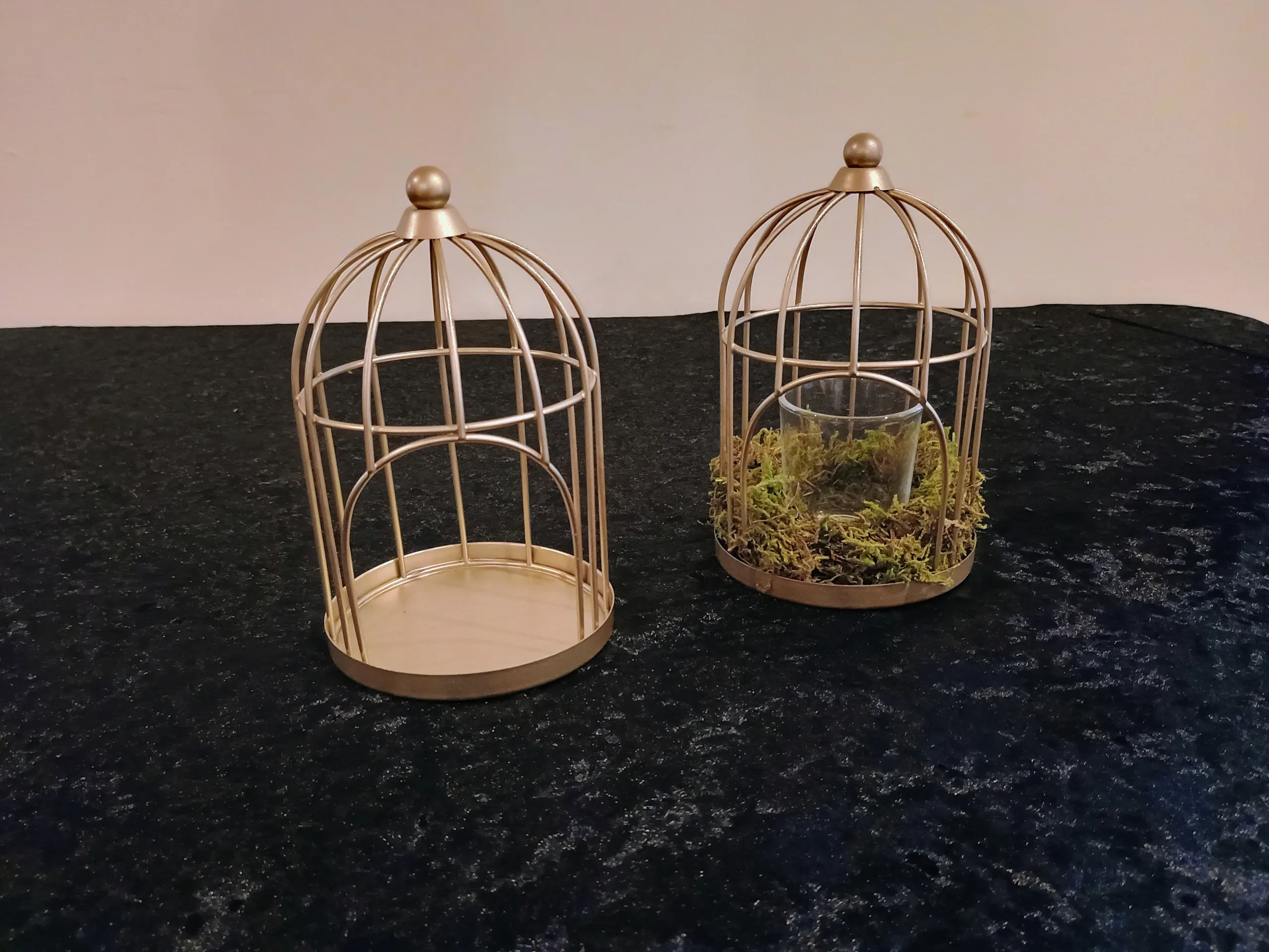 Gold Birdcage candle holder