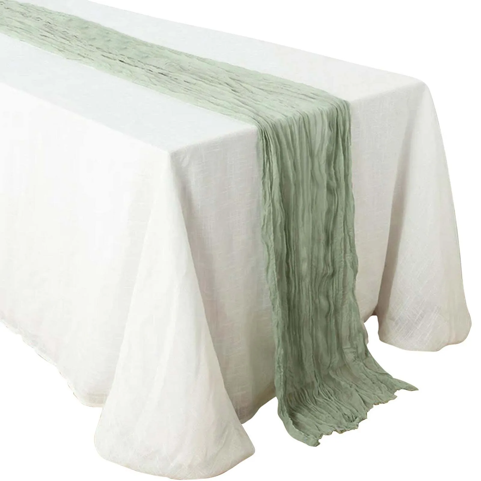 Sage green table runners