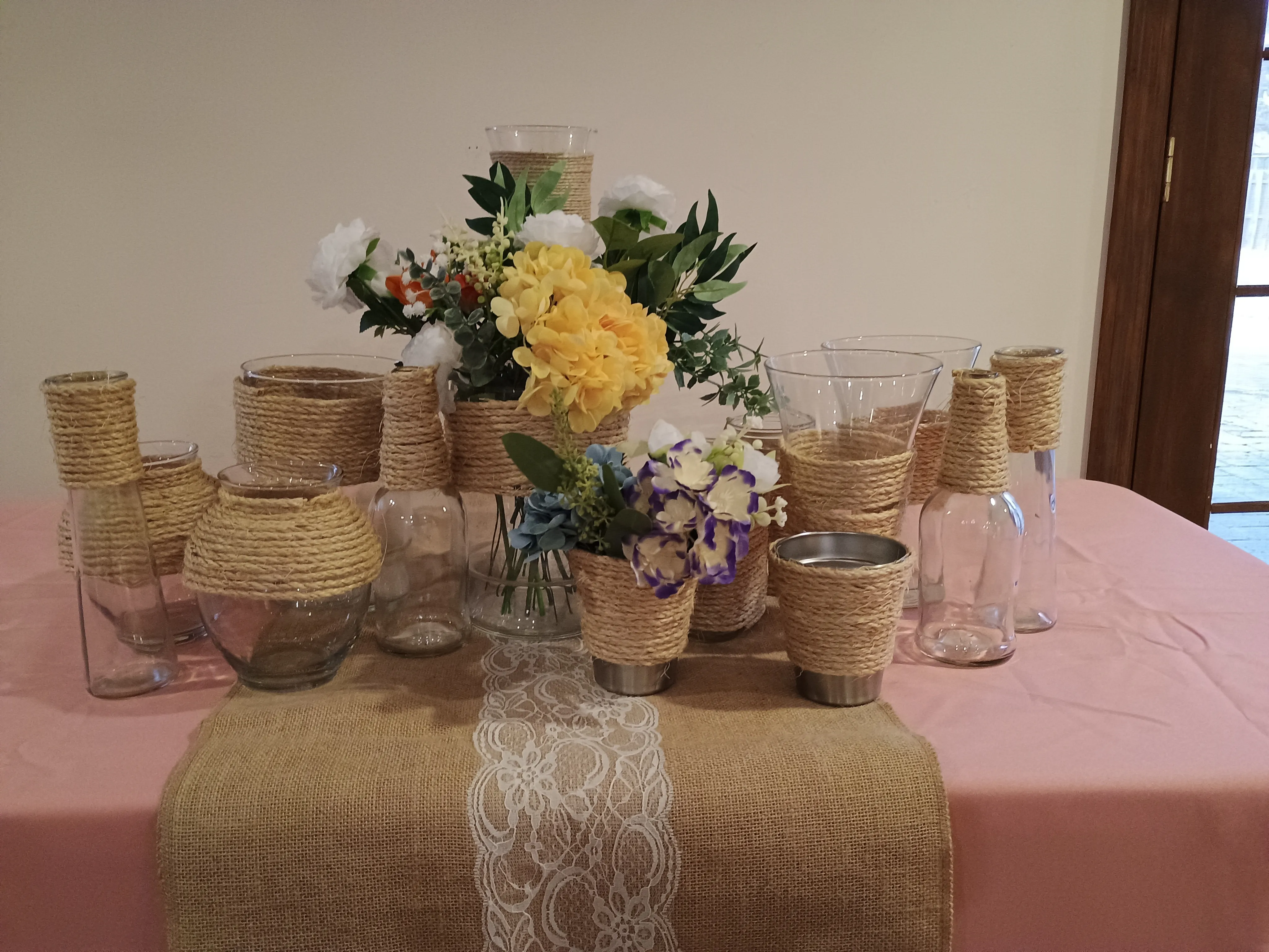 Rope Wrapped Vase Collection - Large Set