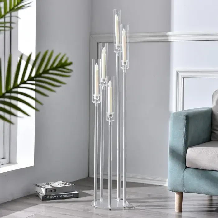 Modern 5-Arm Candelabra Set