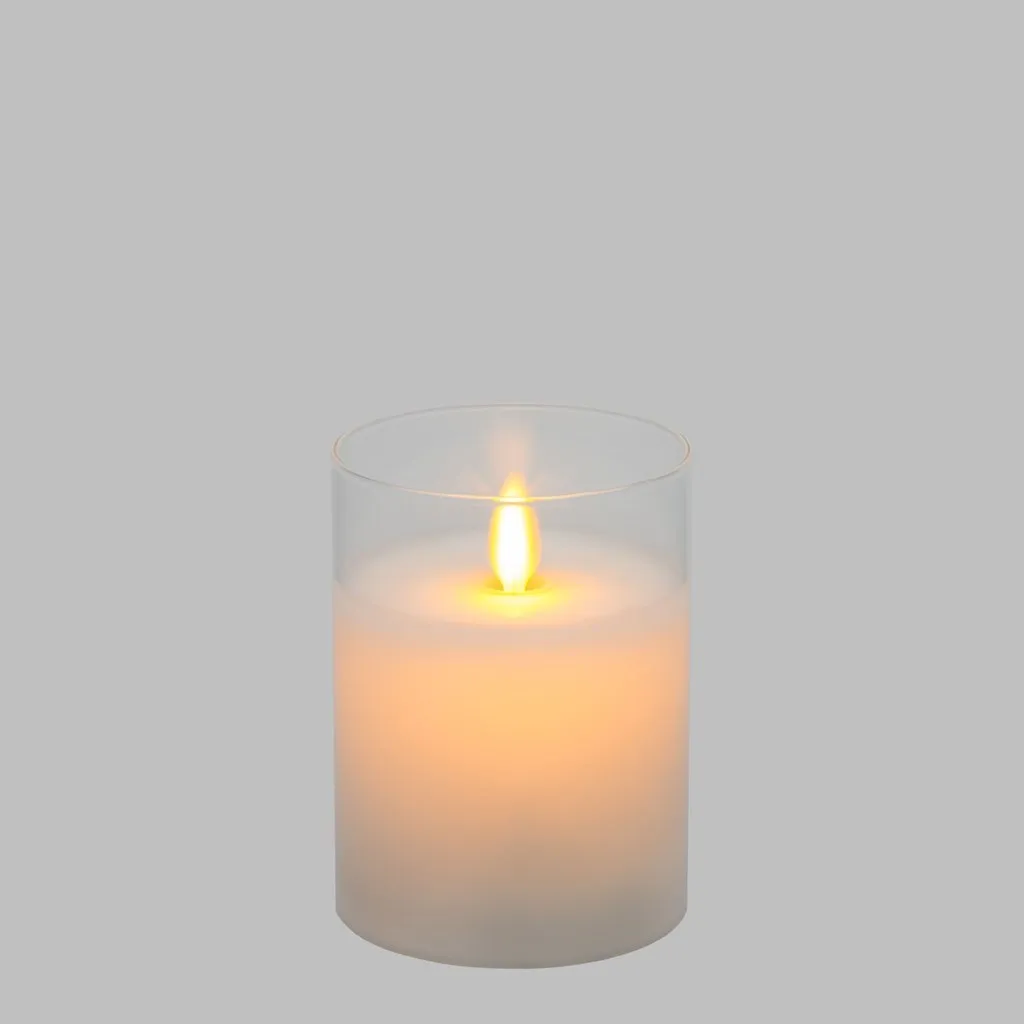 LED glass candle 7.6 x 10.2cm H