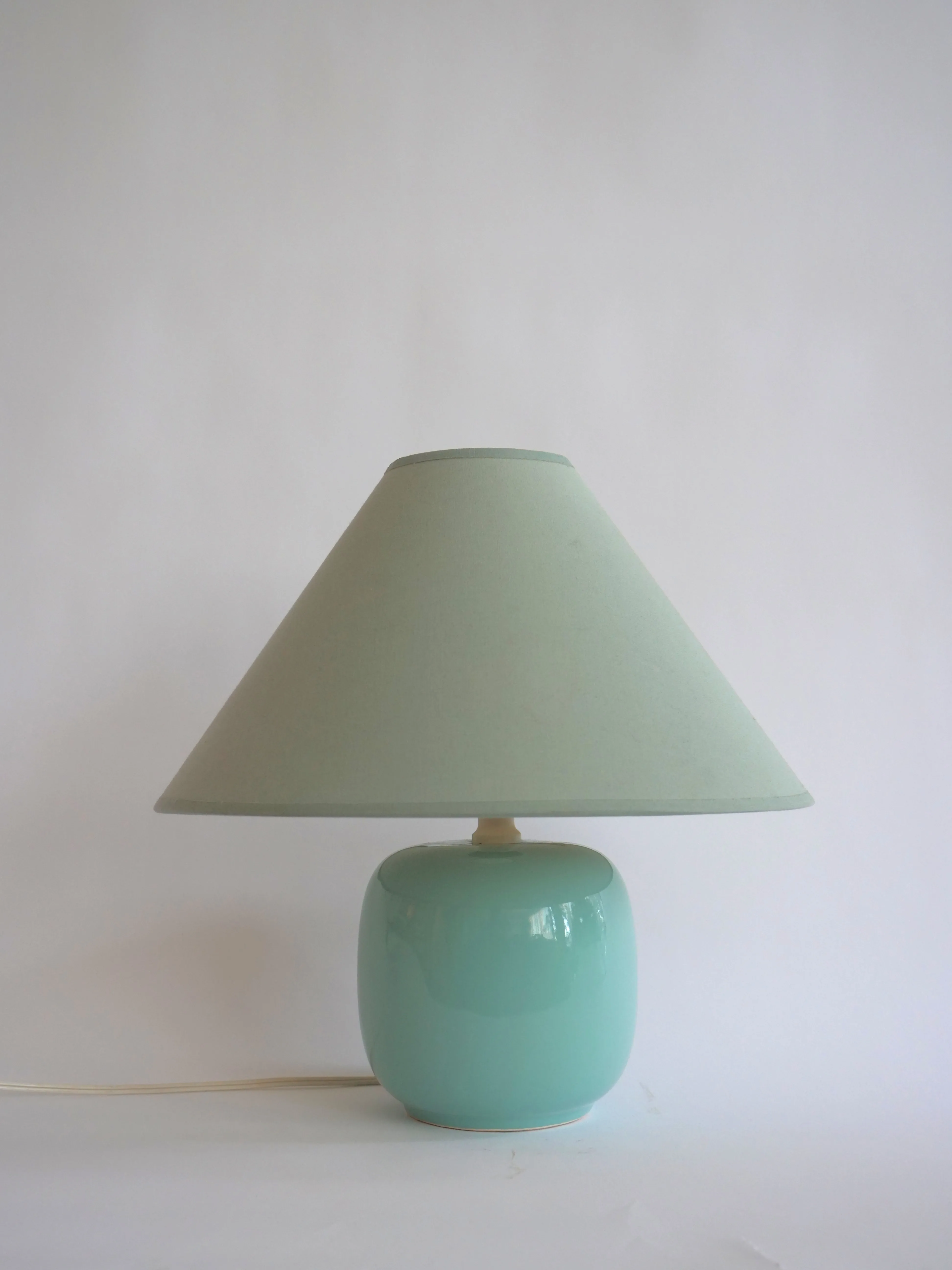 Lampe turquoise base céramique