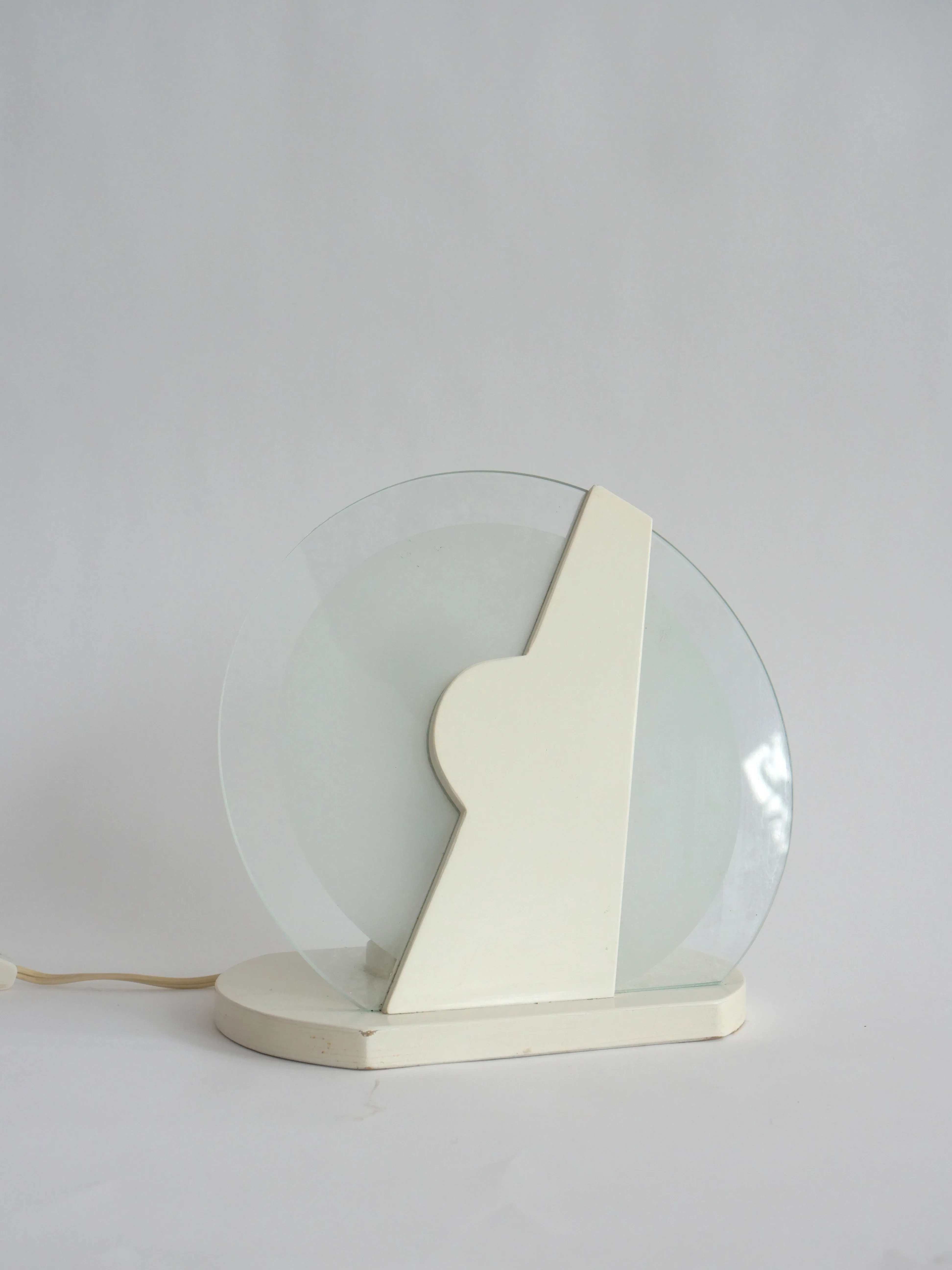 Lampe disque rétro blanche