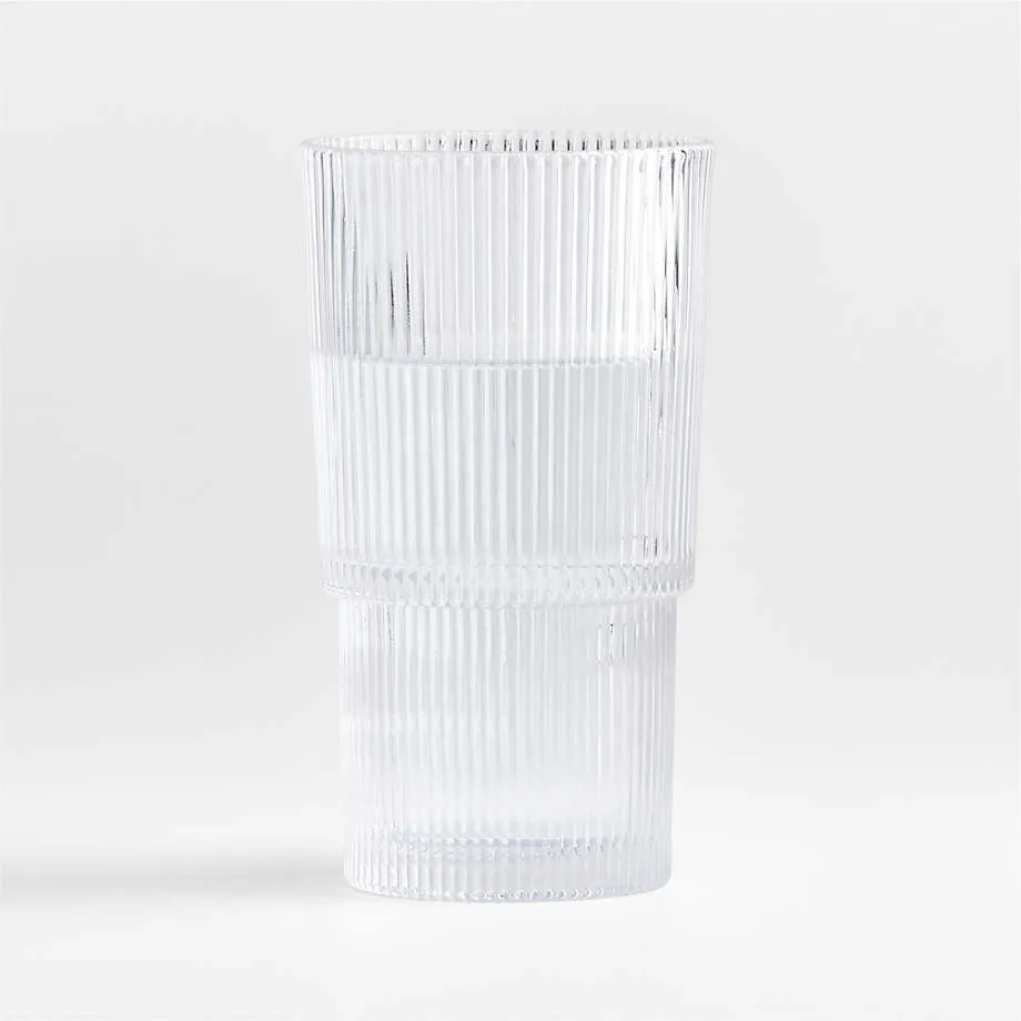 Ribbed Glass with Gold Rim