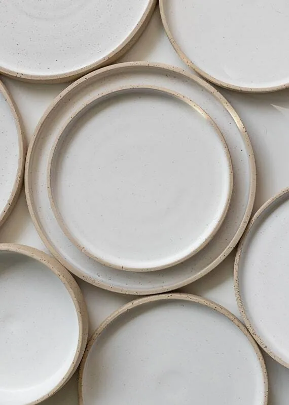 Plates - Stoneware Curve White