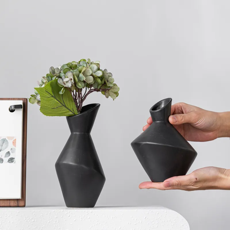 Vase Black Geometric
