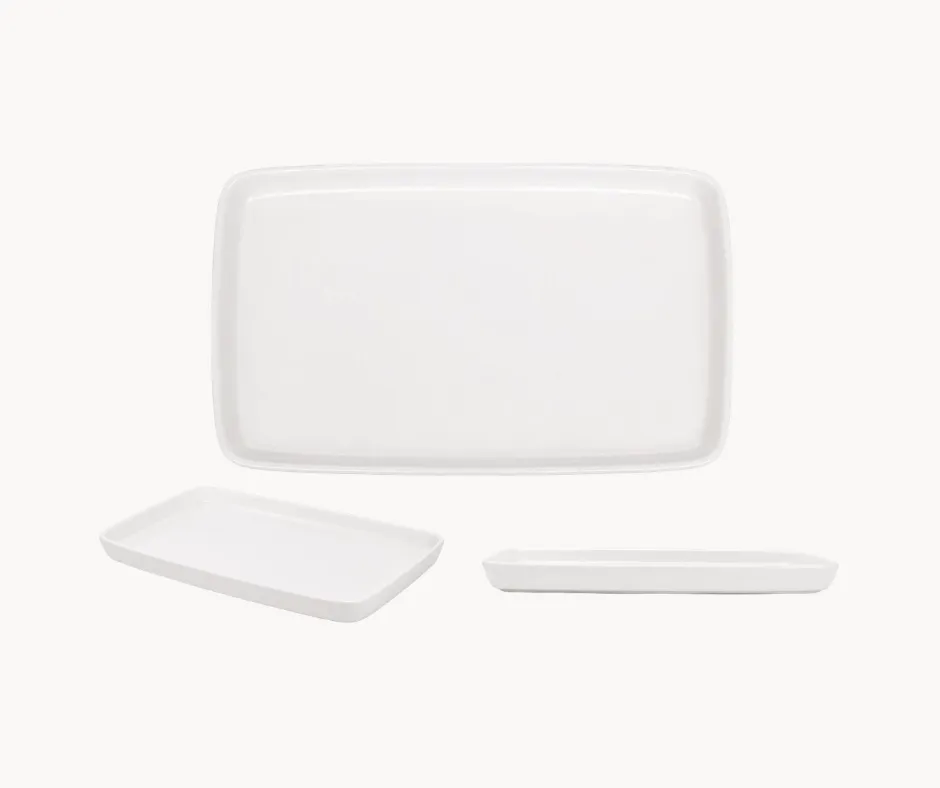 White Square Ceramic Plate Vila Facia