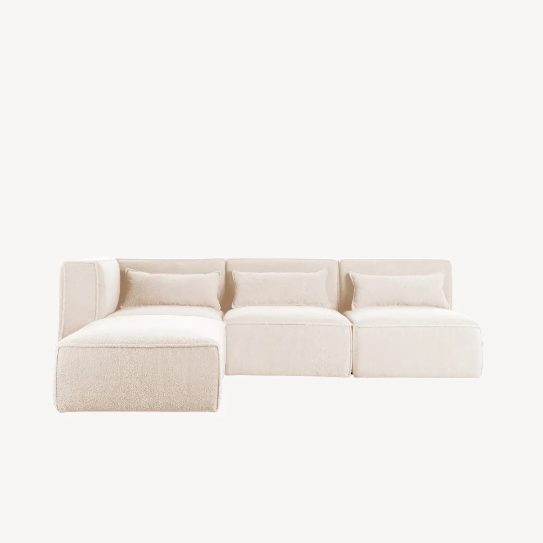 Modular Sofa, 2 Corner Armchairs Ottoman 3-Piece 