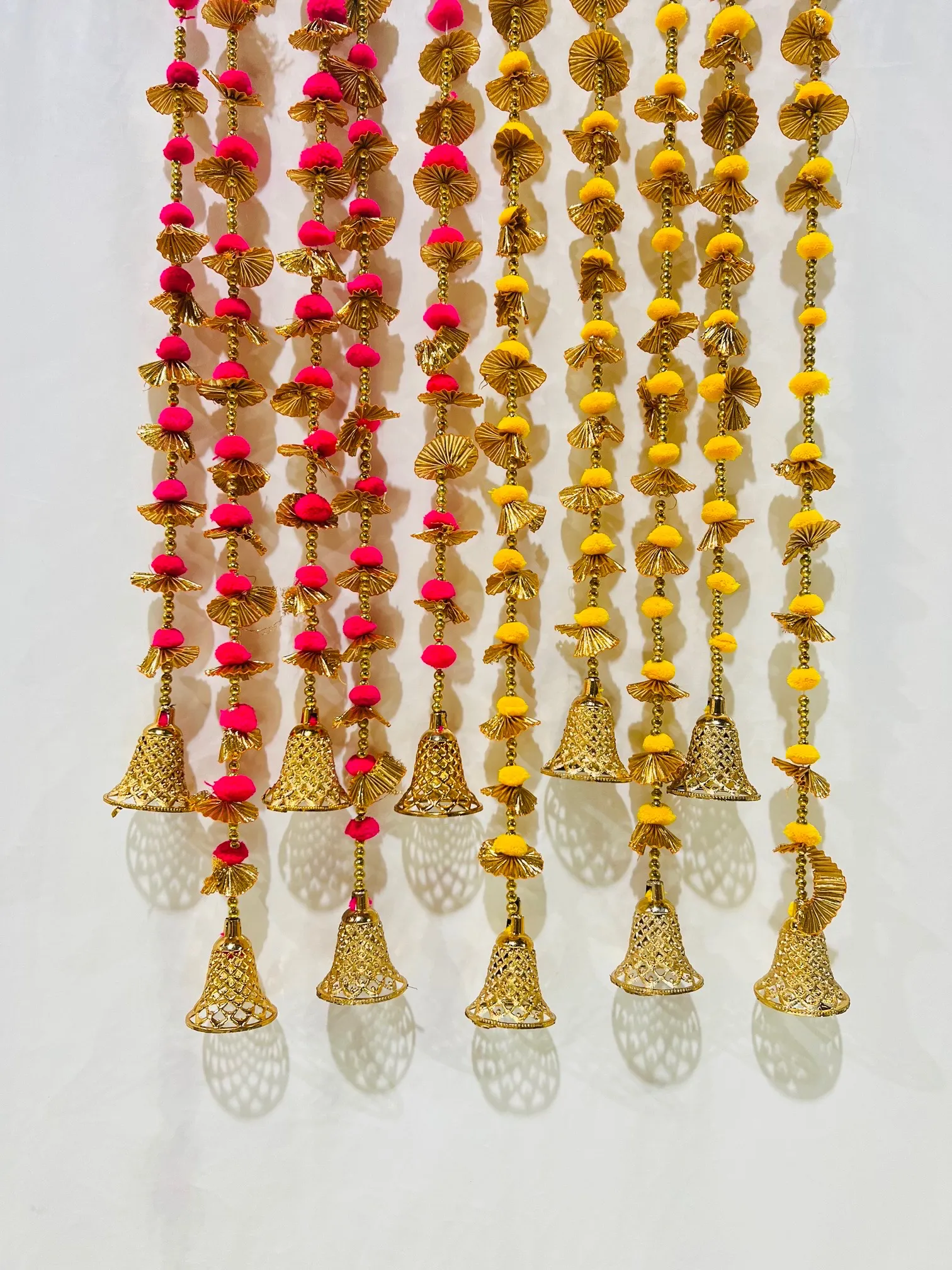 Pink & Yellow Gold Bell Garlands 