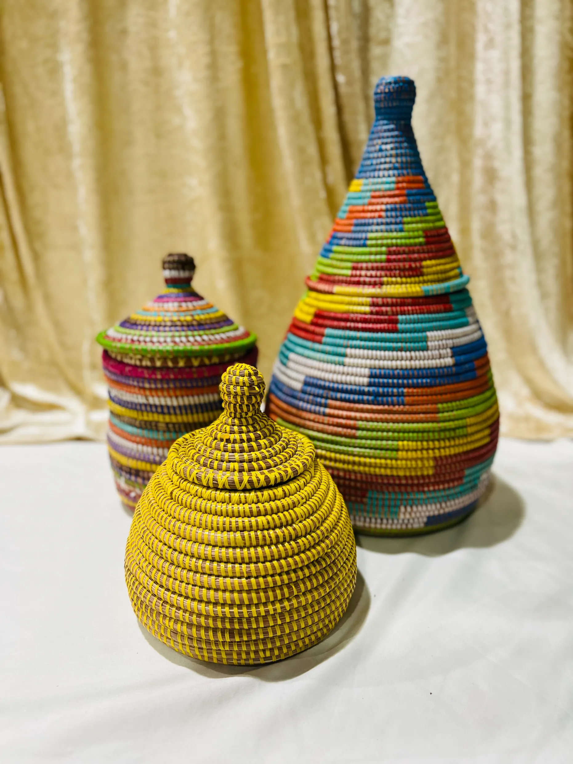 Colored Wicker Baskets 