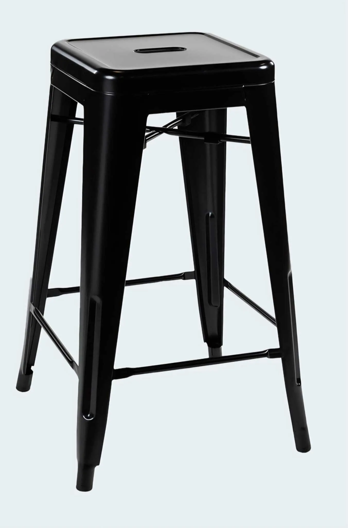 Industrial Bar Stool Black – Stackable Metal Stool