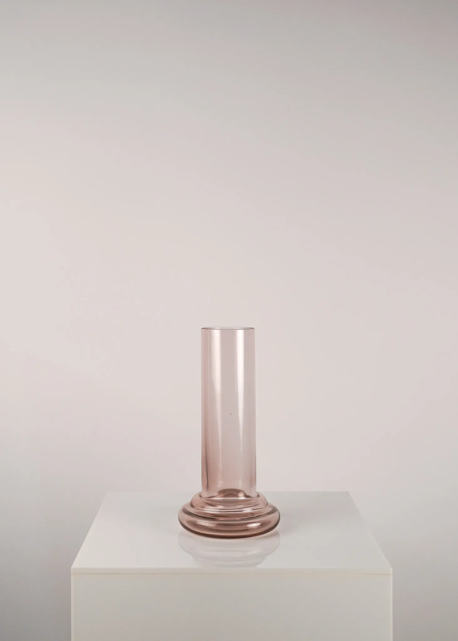Pink Glass Tube Vase