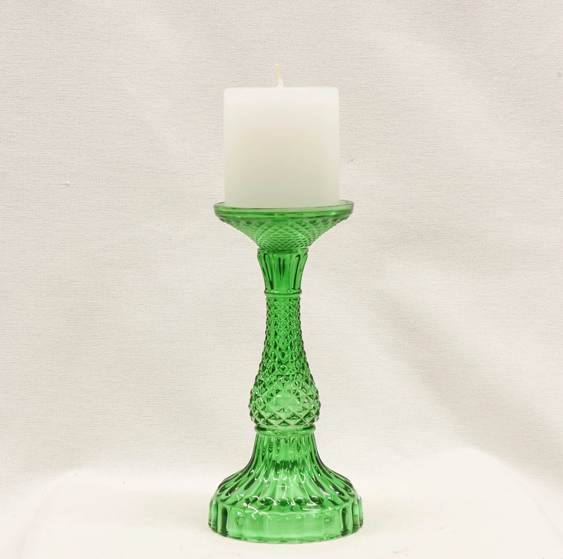 Vintage Green Candlestick Holder