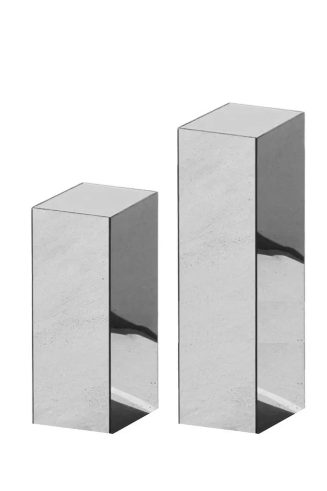 Silver Mirror Acrylic Plinths