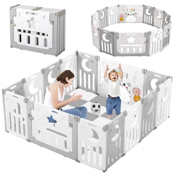 Baby Playpen, Dripex Upgrade Foldable Kids Activity Center 18 Panels