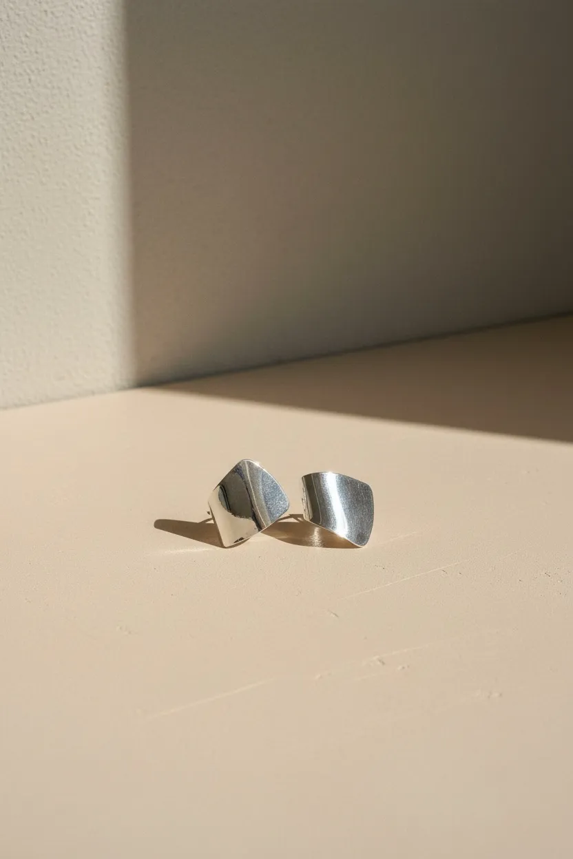 Silver Curve Earrings
