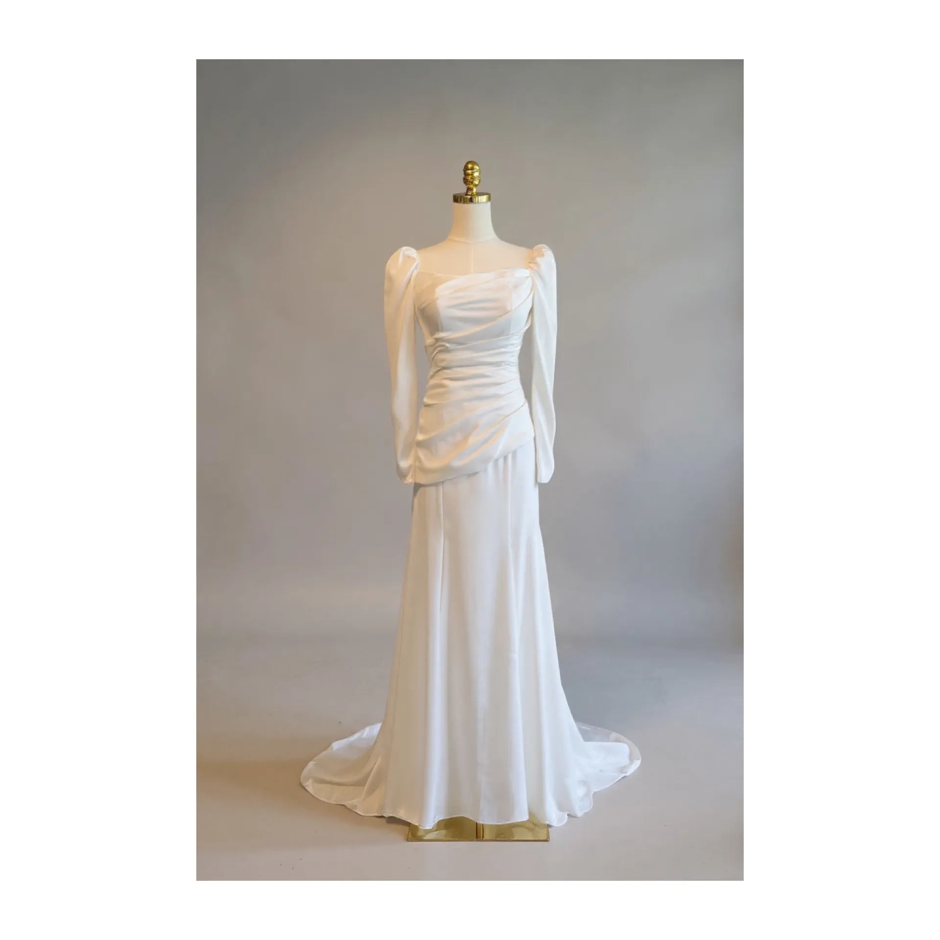 Silky draped long dress