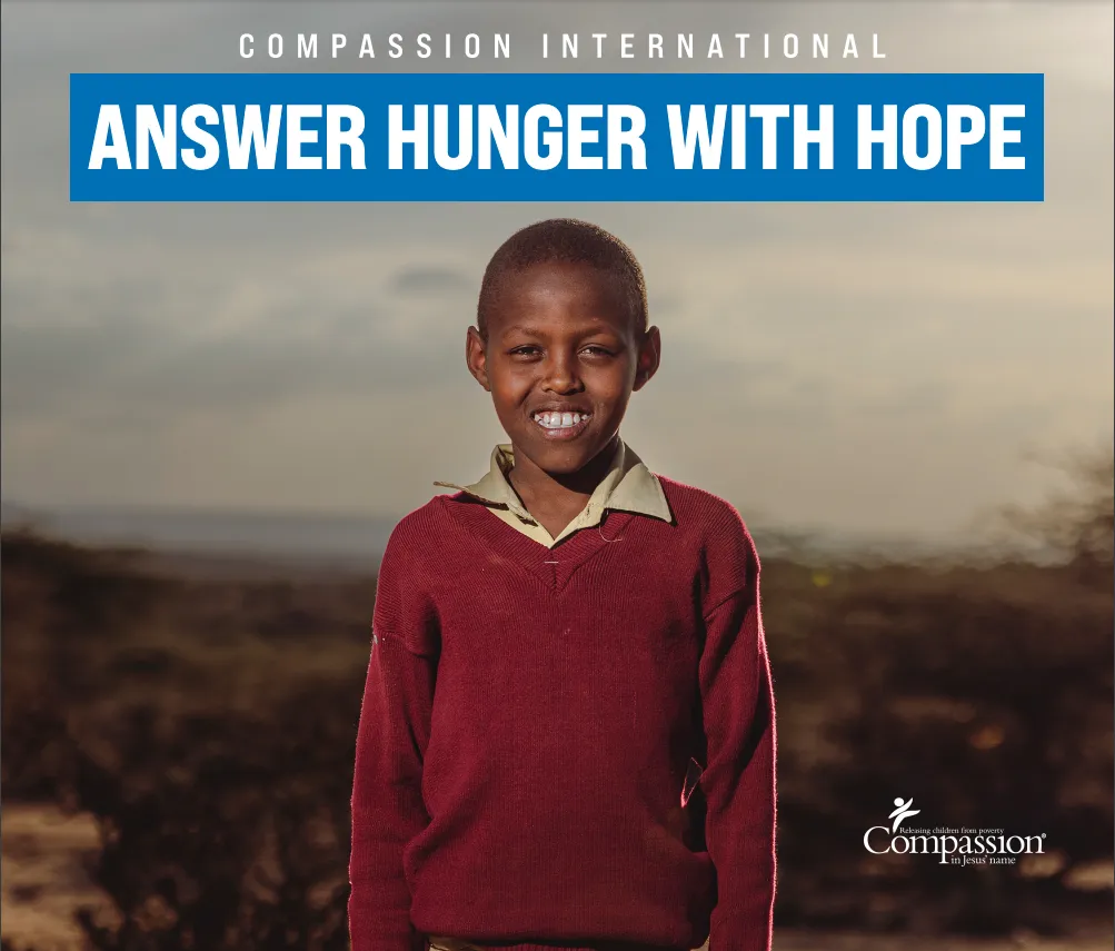 FLAT BACK WALL-ANSWER HUNGER WITH HOPE-BOY-8X10