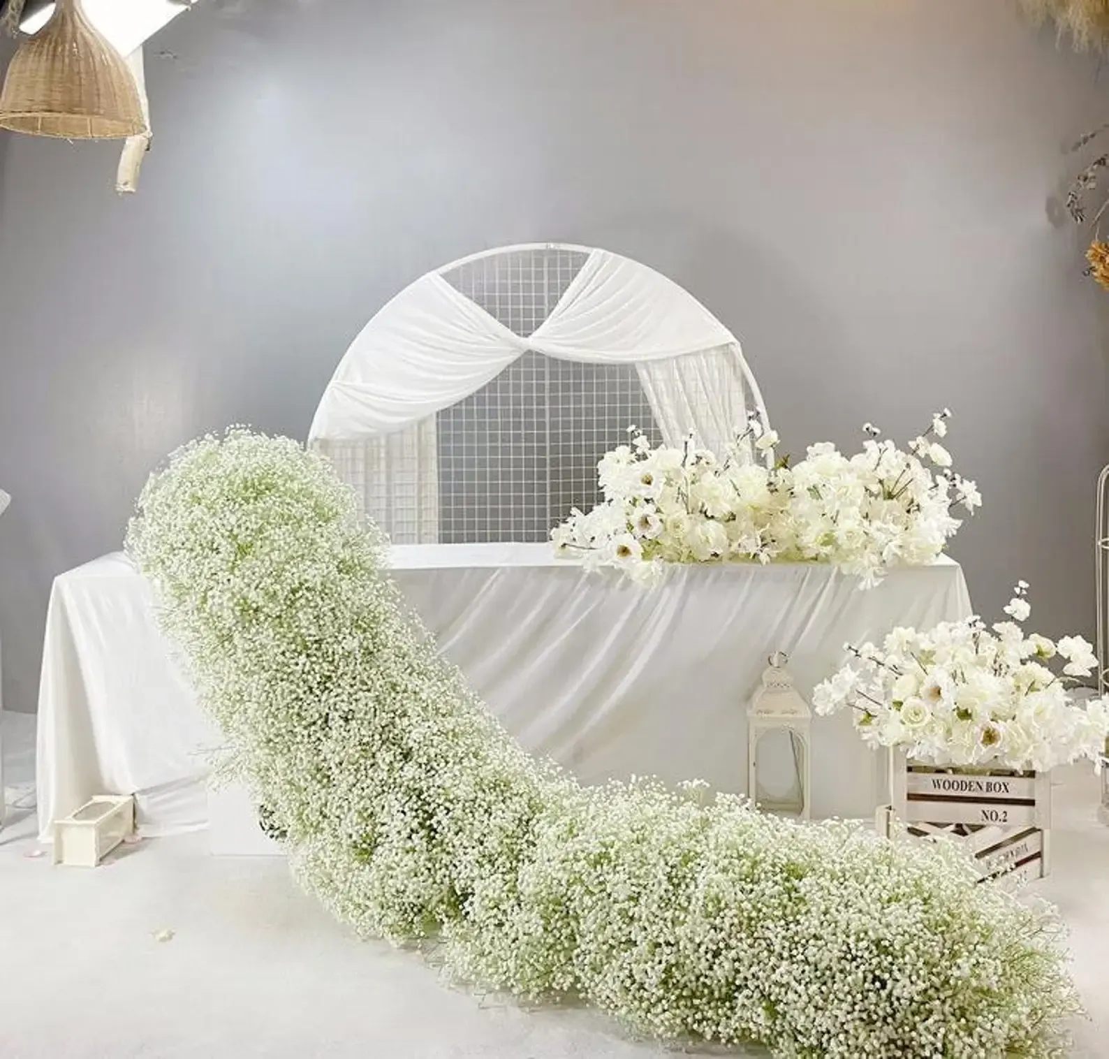 Faux Baby Breath Runner (rented in 24 inch per sections)