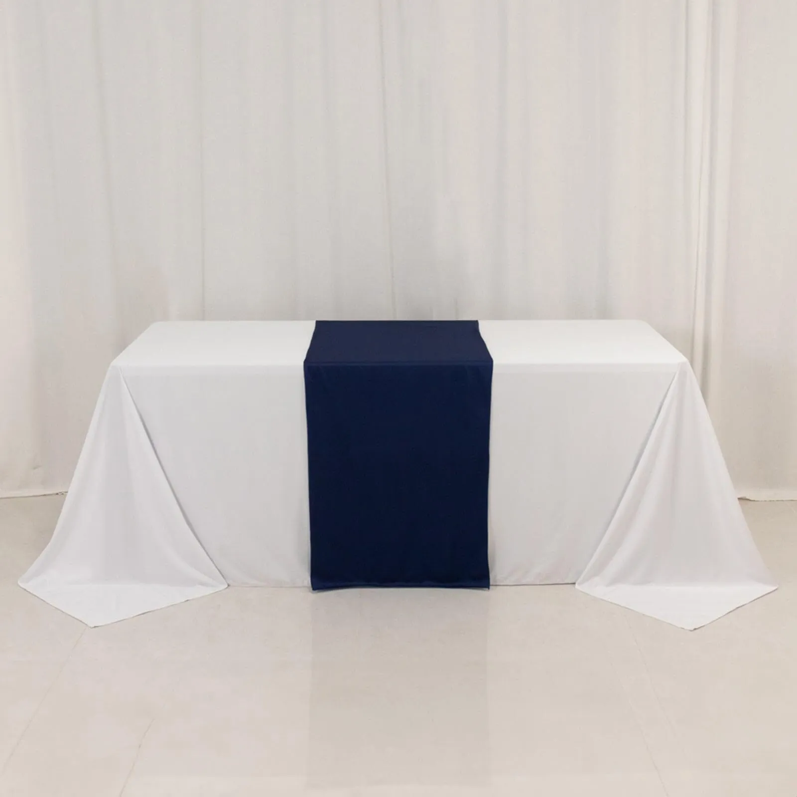 Navy Blue Polyester- Wide Table Runner 24"x72"