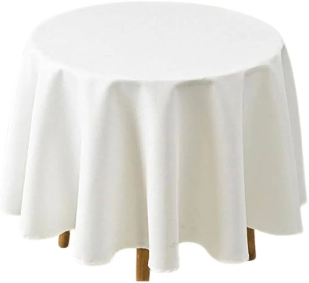  132″ Round Polyester Linen (Ivory) Fits: 72″ round table or cocktail table