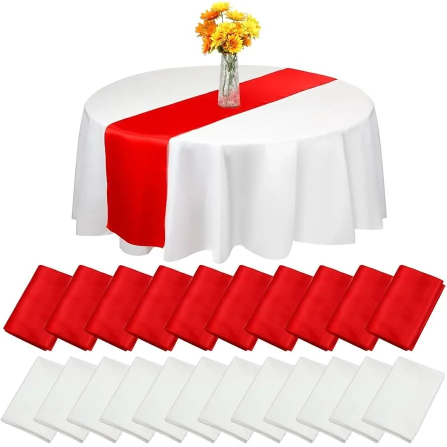 Red Satin Table Runner Red 12 x 108