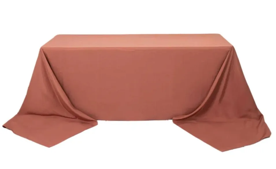 90 x 156 Rectangle Tablecloth, Polyester (Terracotta)