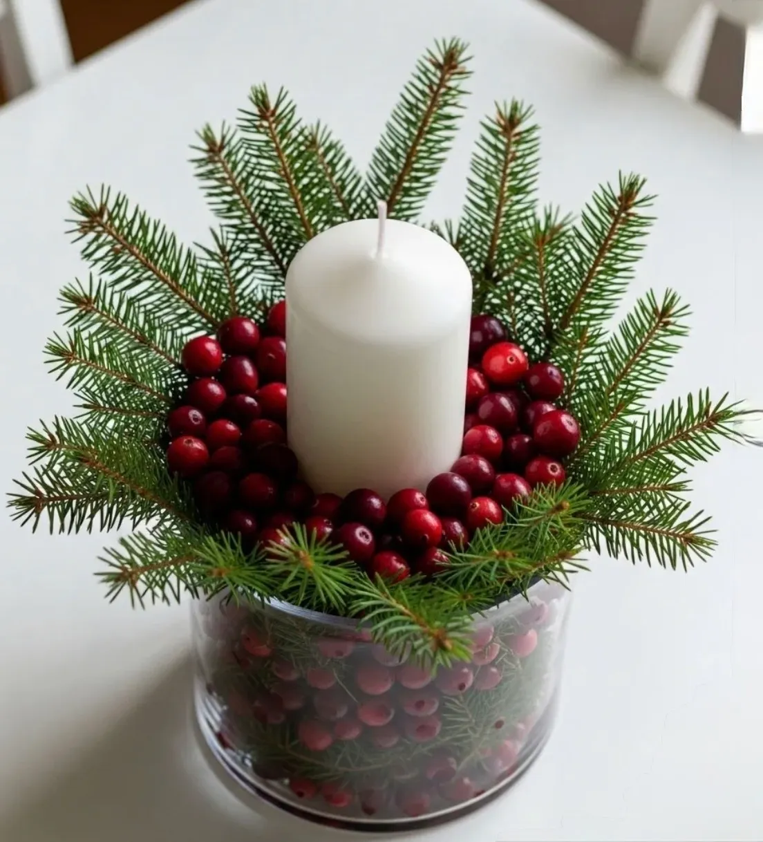Cranberry & Pine Centerpiece - Small