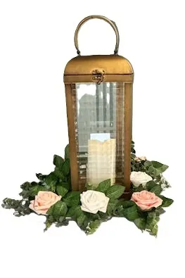 Rose and Boxwood Wreath Centerpiece