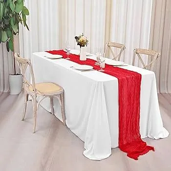 CHERRY RED CHEESECLOTH RUNNER 10 FT LONG