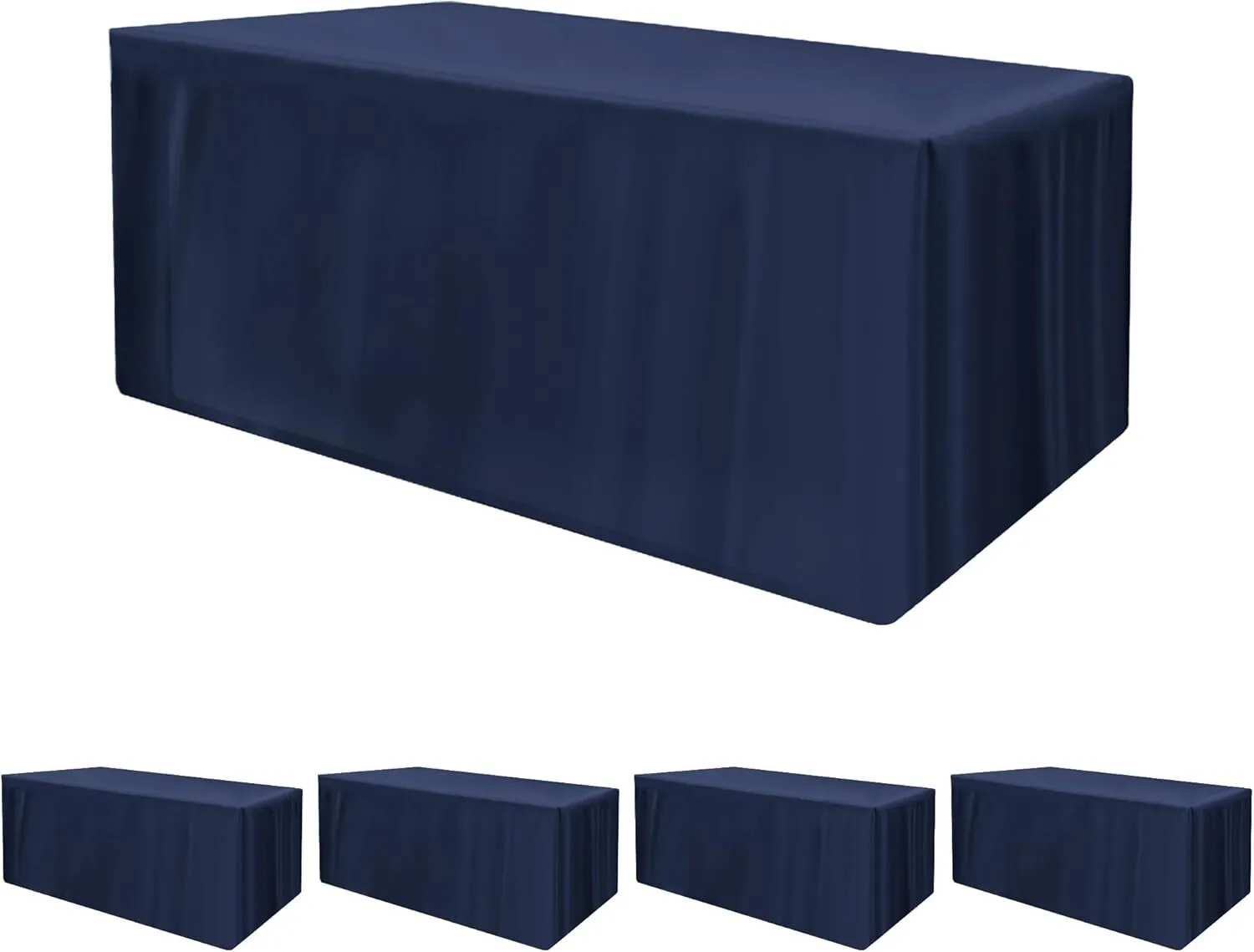 8 Foot Polyester Buffet Linen - Navy blue