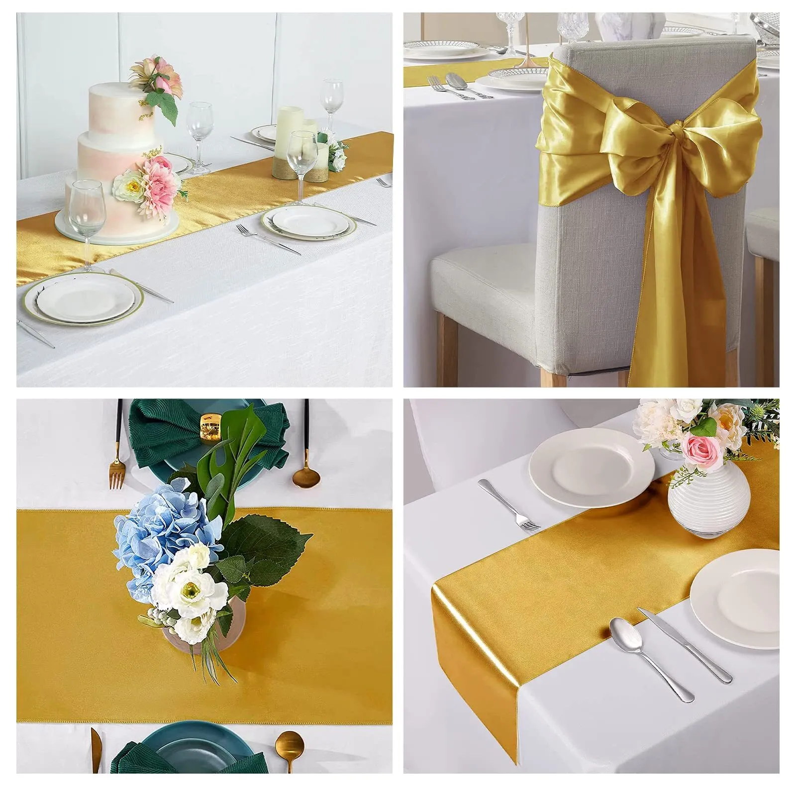 Gold Satin Table Runner 10 x 108