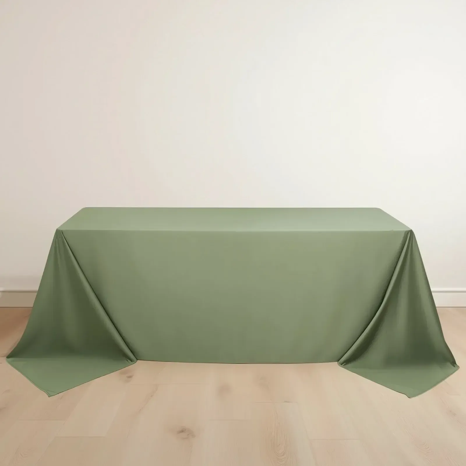 132" Rectangle Polyester Linen (Sage) Fits: 6ft Rectangle Table to floor
