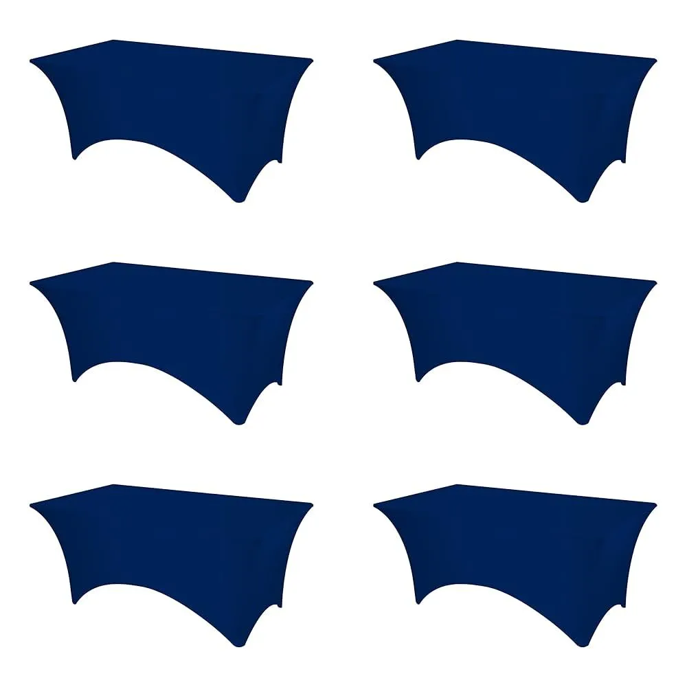 6 FT NAVY SPANDEX RECTANGLE LINEN