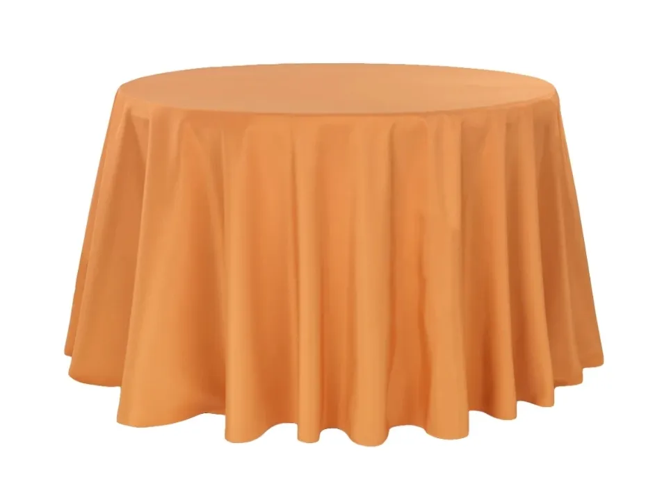 120 Round Premium Polyester Tablecloth - Burnt Orange