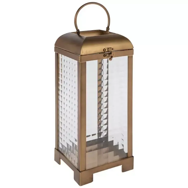 Antique Gold Prism Glass Lantern