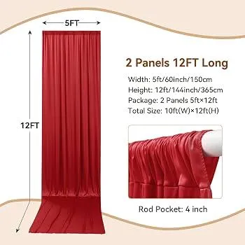 Photo Backdrop 10x10 with Red Drapes