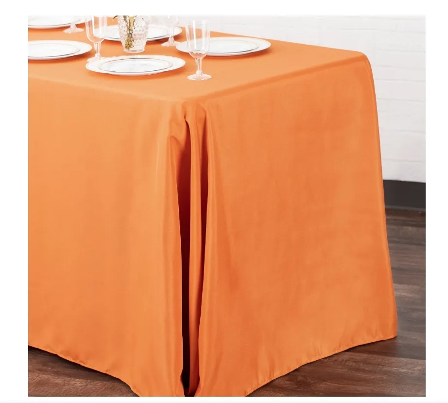 90 x 156 Rectangle Tablecloth, Polyester (Burnt Orange)