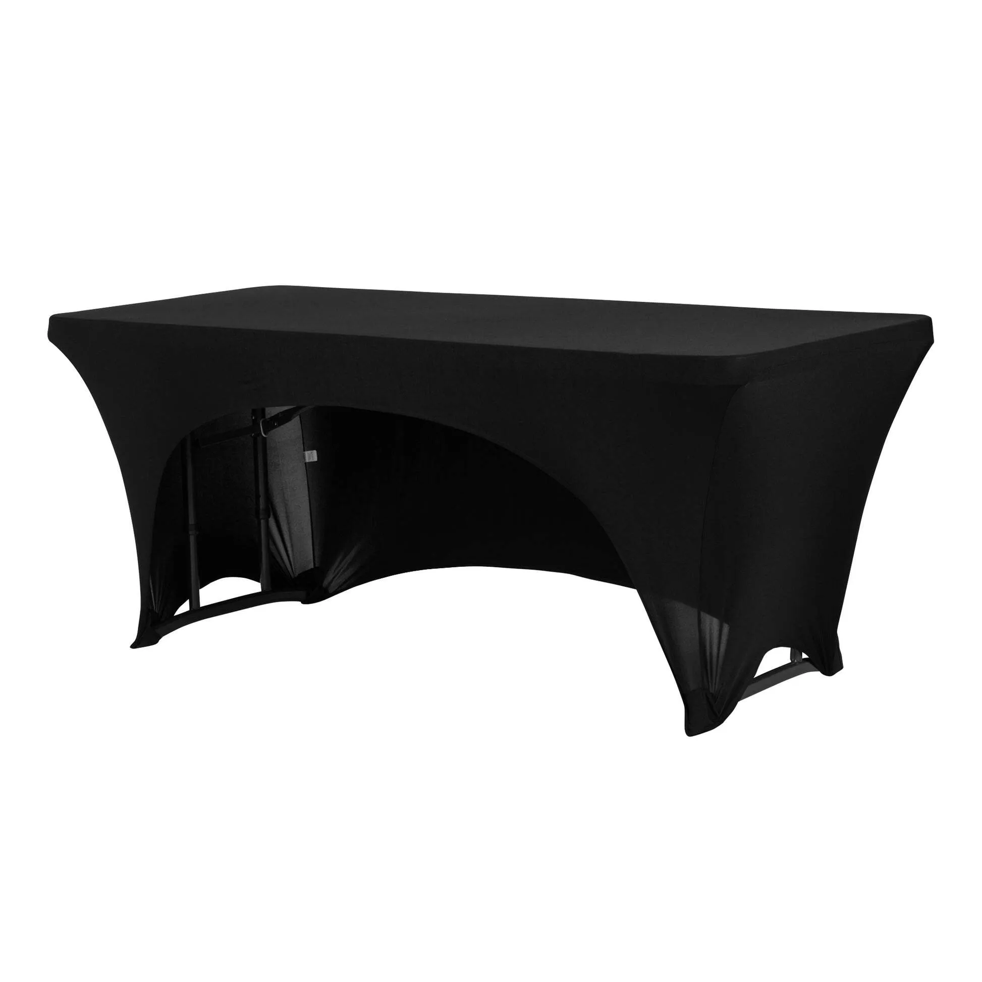 6 FT BLACK SPANDEX RECTANGLE LINEN