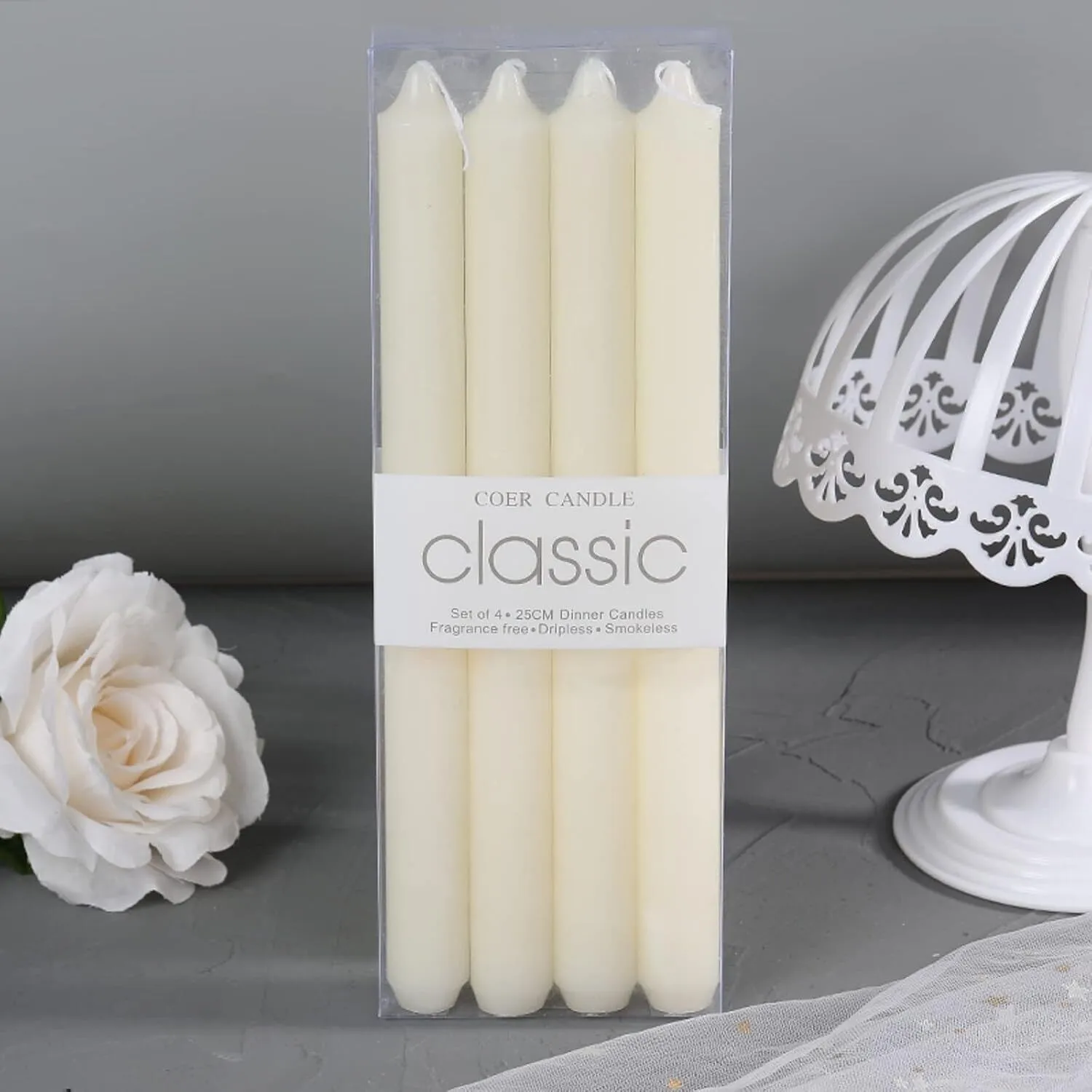 8" Taper Candles for Petite Glass Hurricanes