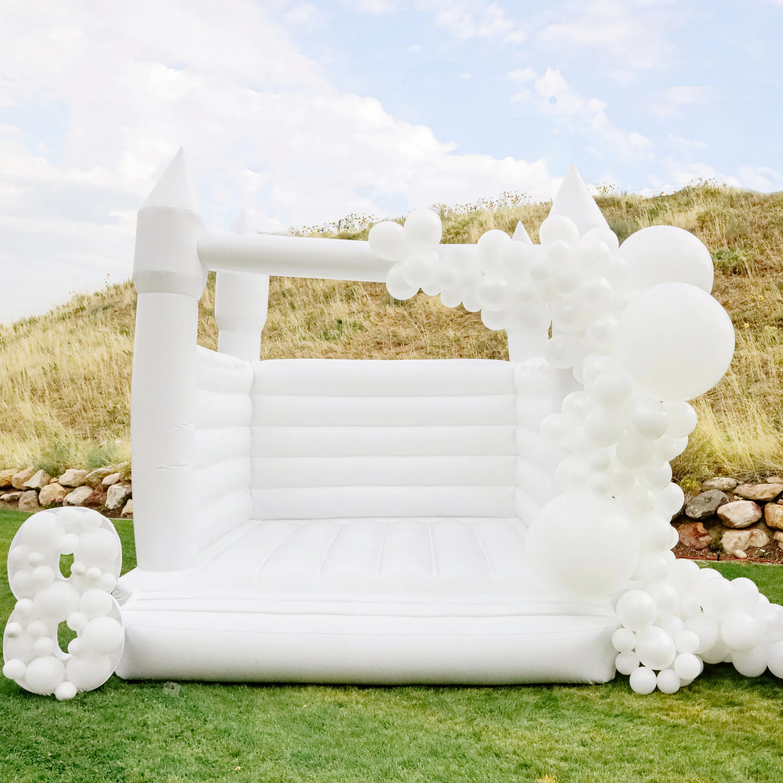 White Modern Bounce House Package