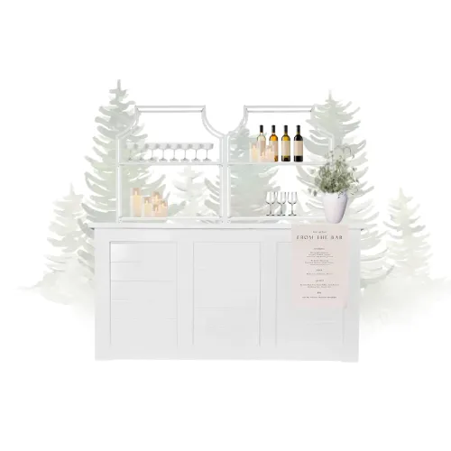 White Bar Bundle | 2 Etageres + 7ft Bar