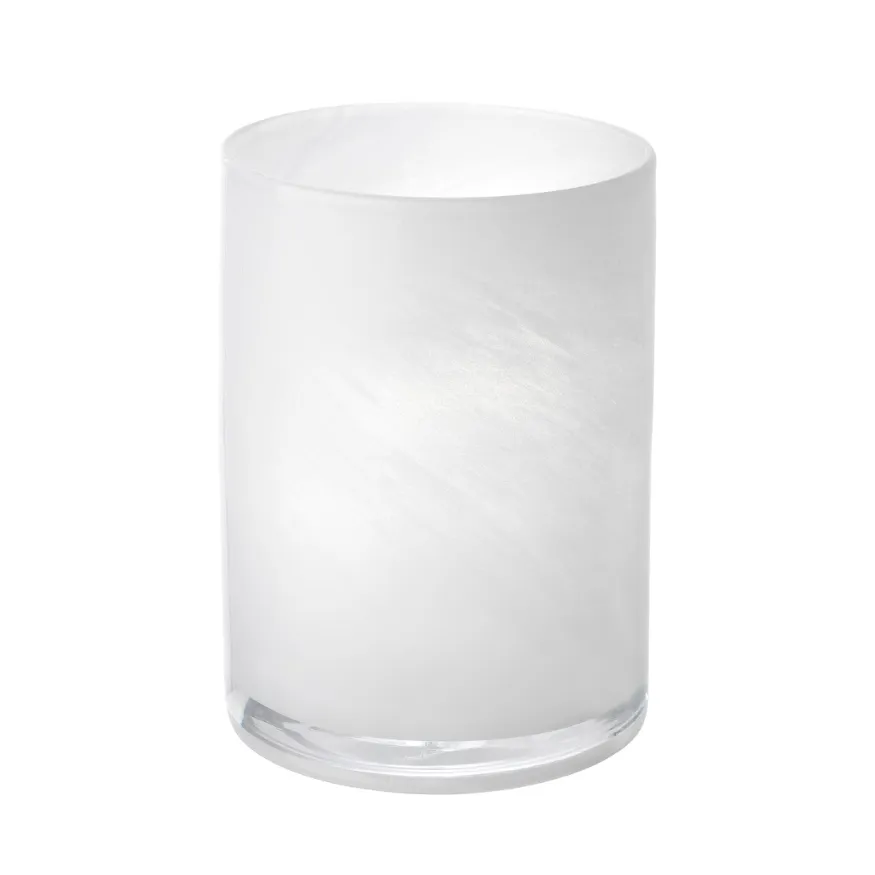 White 6in Candle Holder with Tealight 