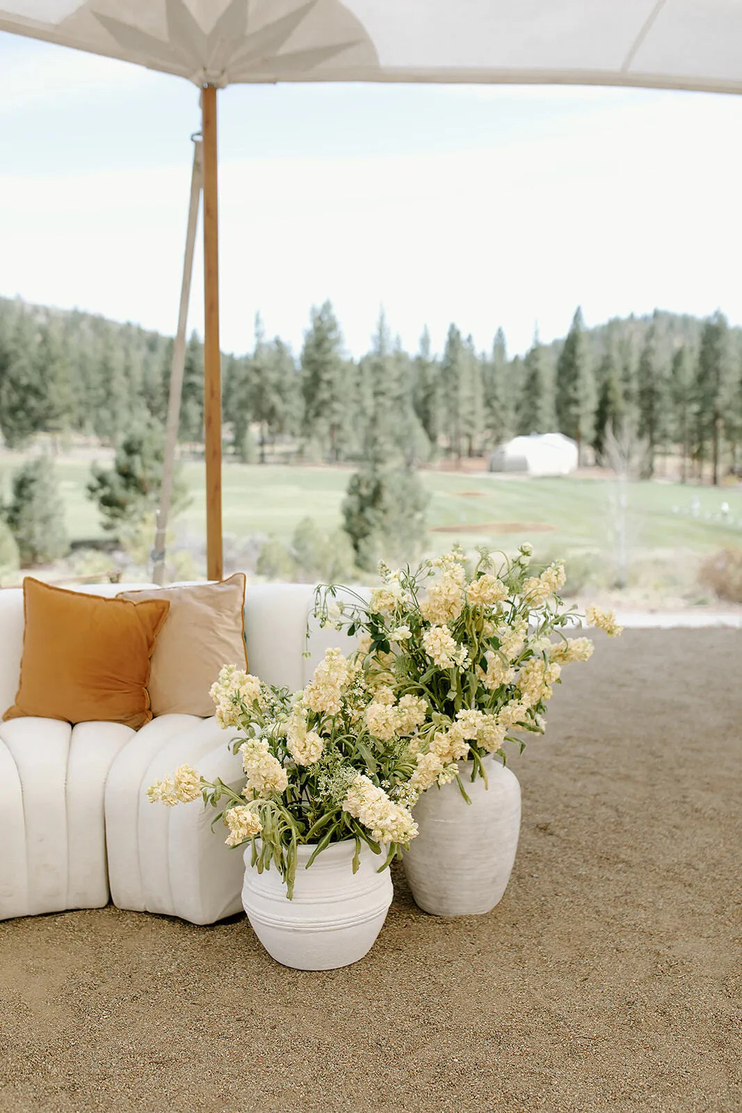 13 in. White Clay Distressed Pot