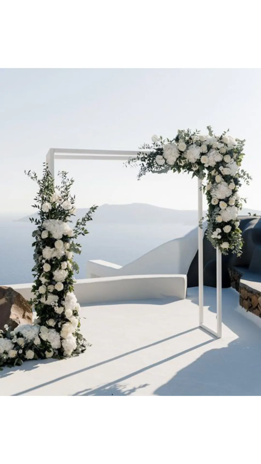 8ft White Metal Arbor