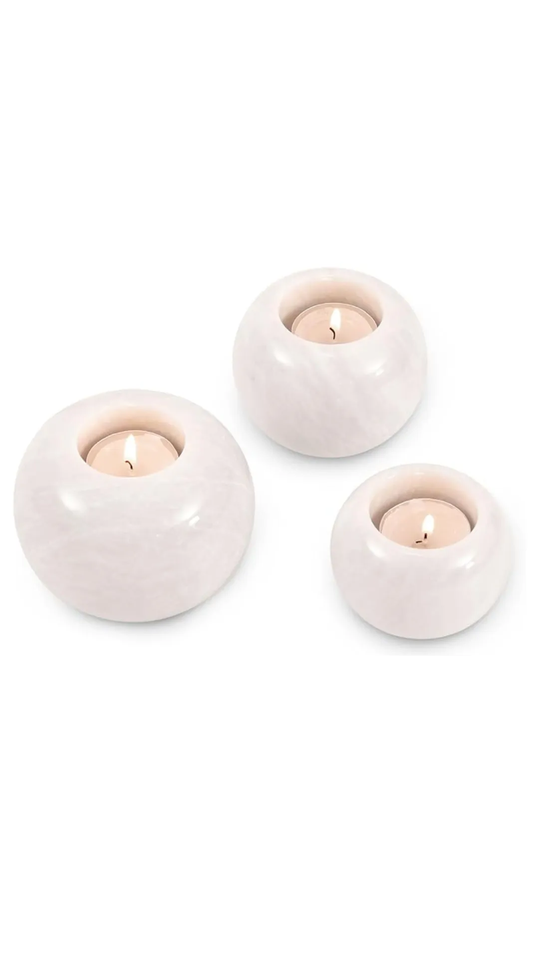 White Marble Tealight Set