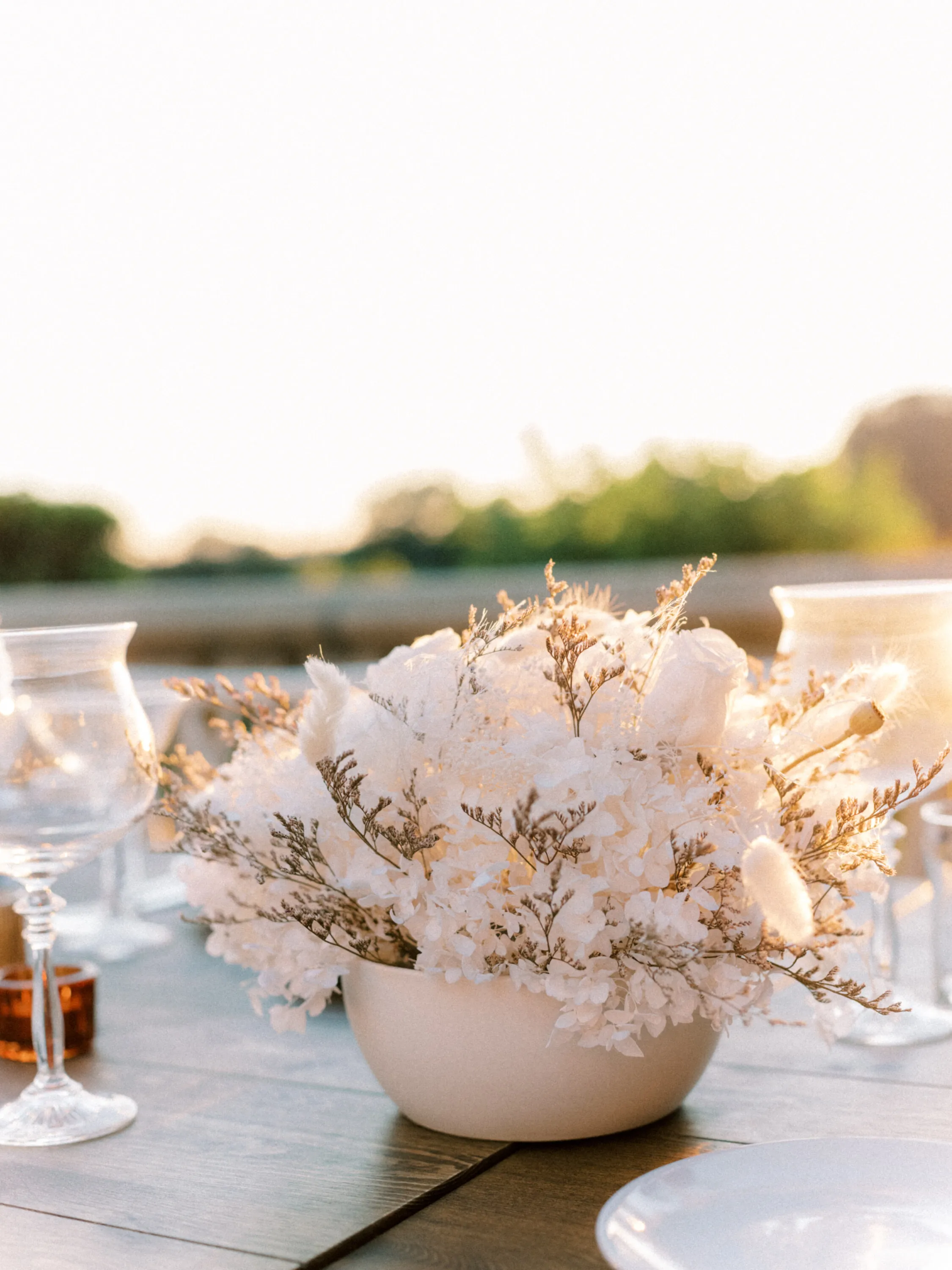 Dried White Floral Centerpiece 