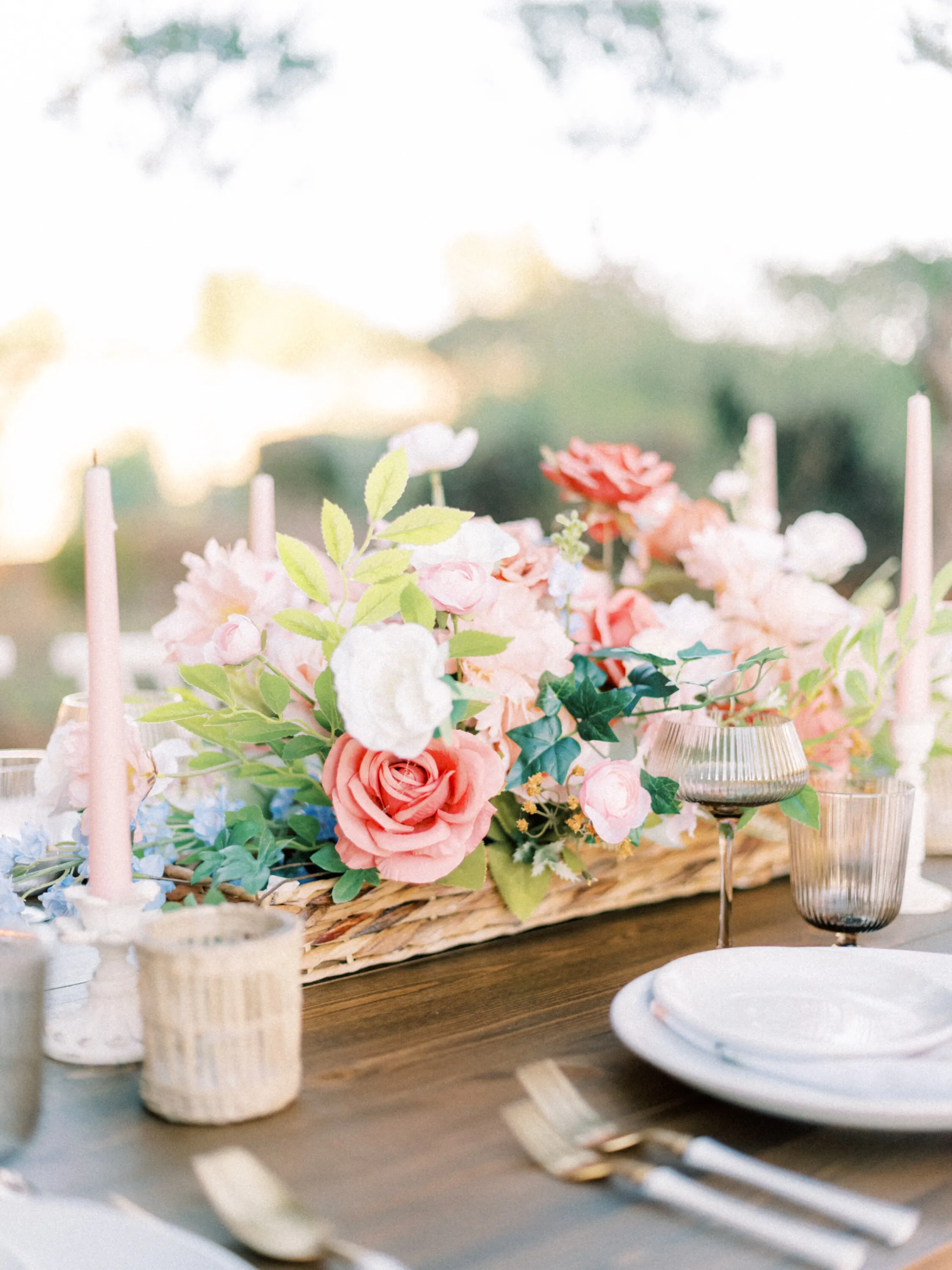Bright Faux Floral Centerpiece