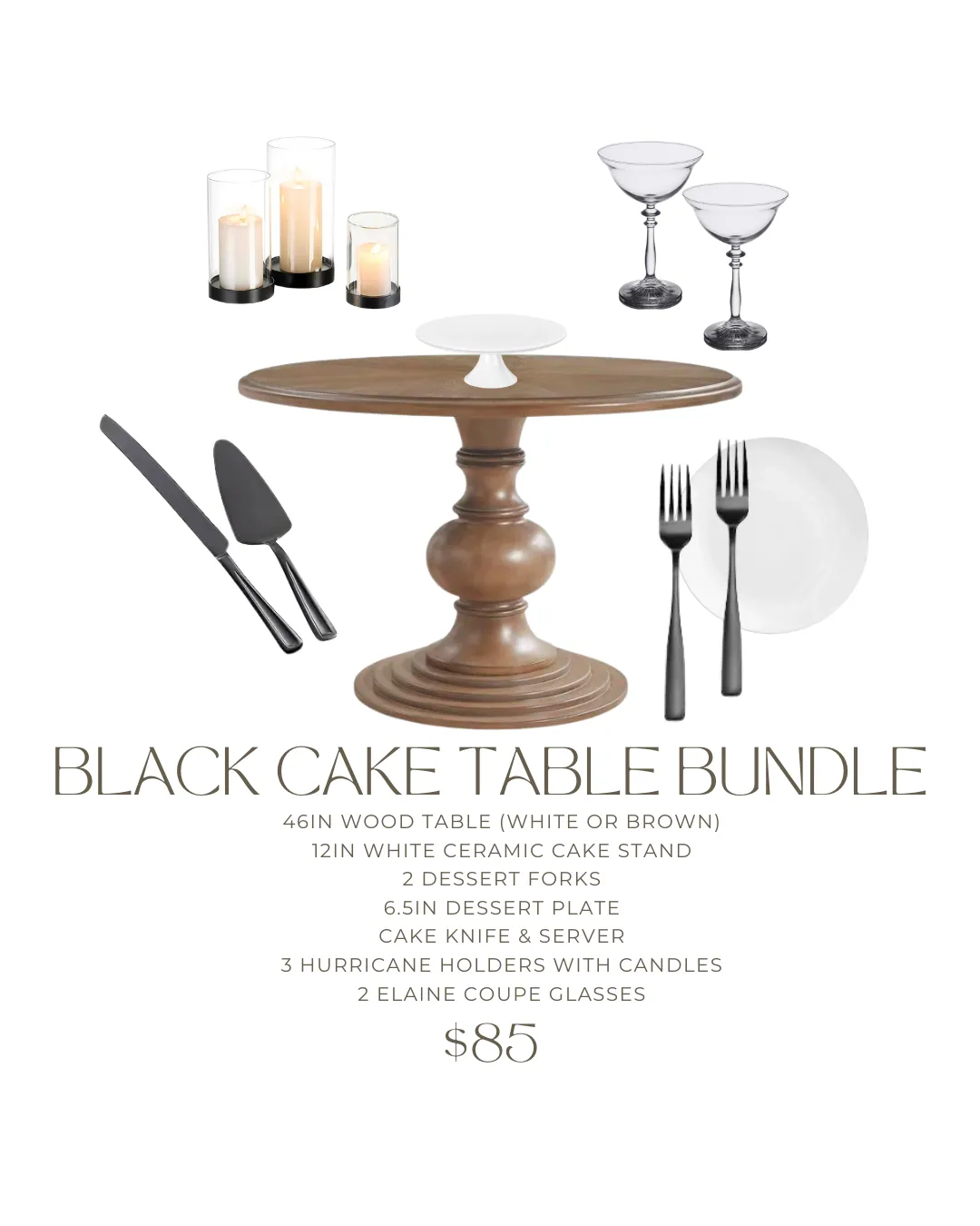 Black Cake Table Bundle