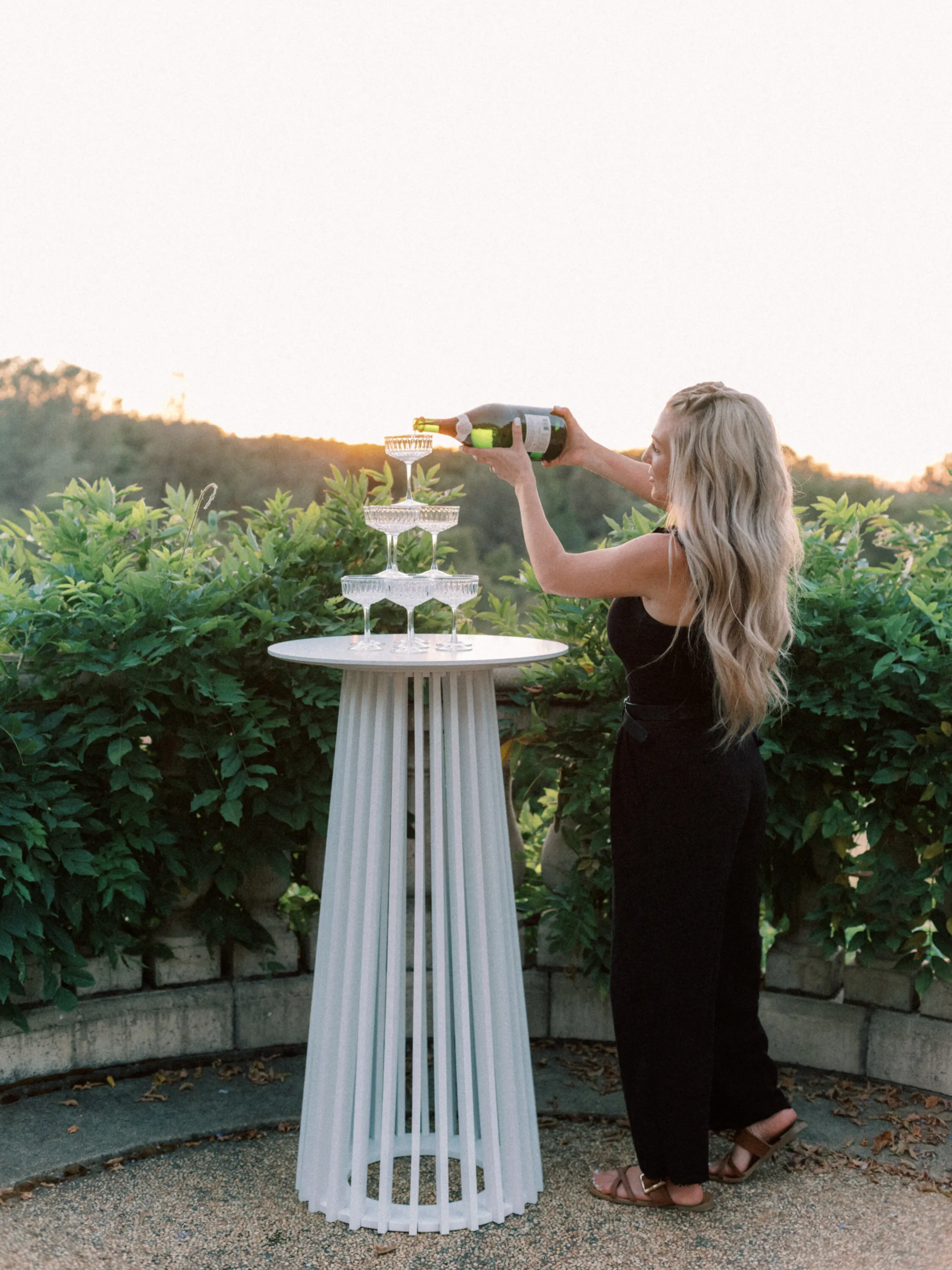 White Open Air Cocktail Table